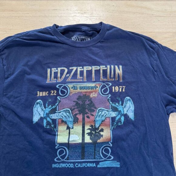 Led zeppelin blue t shirt men’s size XL  #classicrock #music - Picture 2 of 6